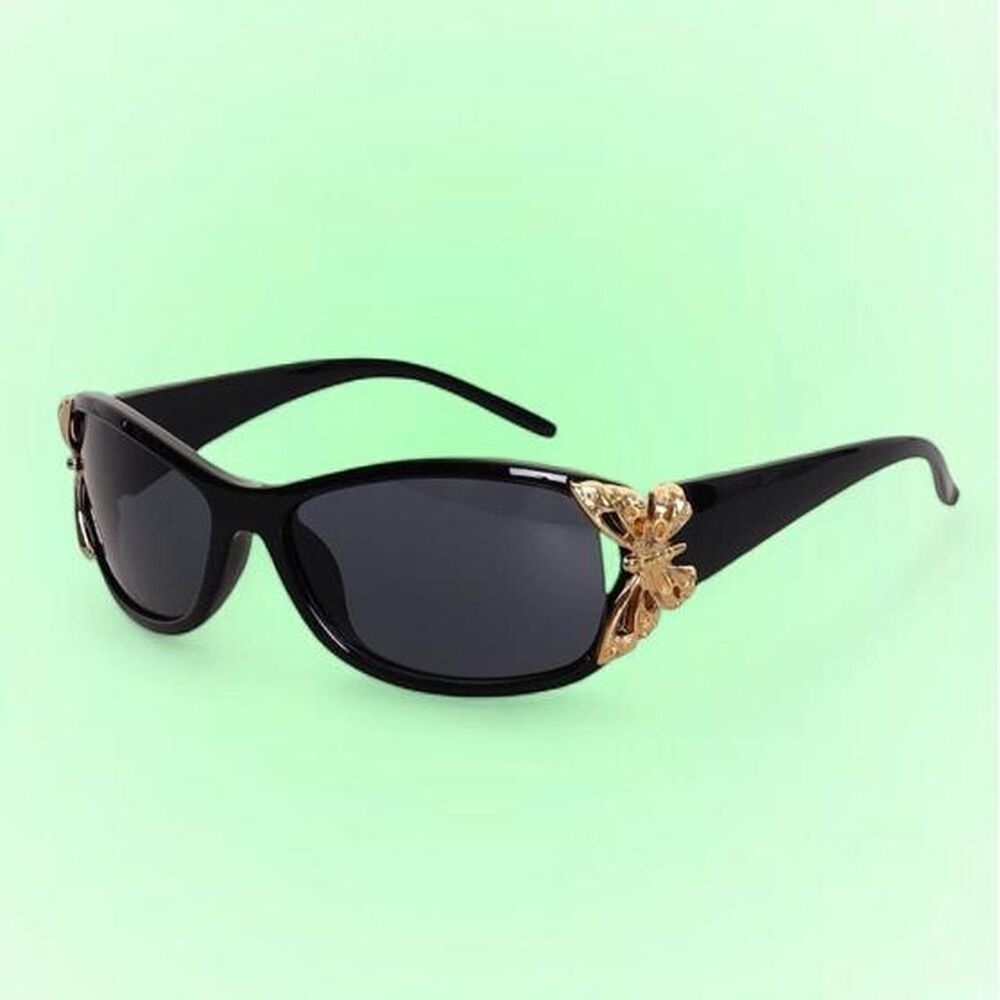 Unbranded Women's Black and Gold Sunglasses